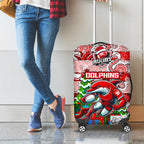 Dolphins Rugby Merry Christmas Luggage Cover Indigenous Australian Art