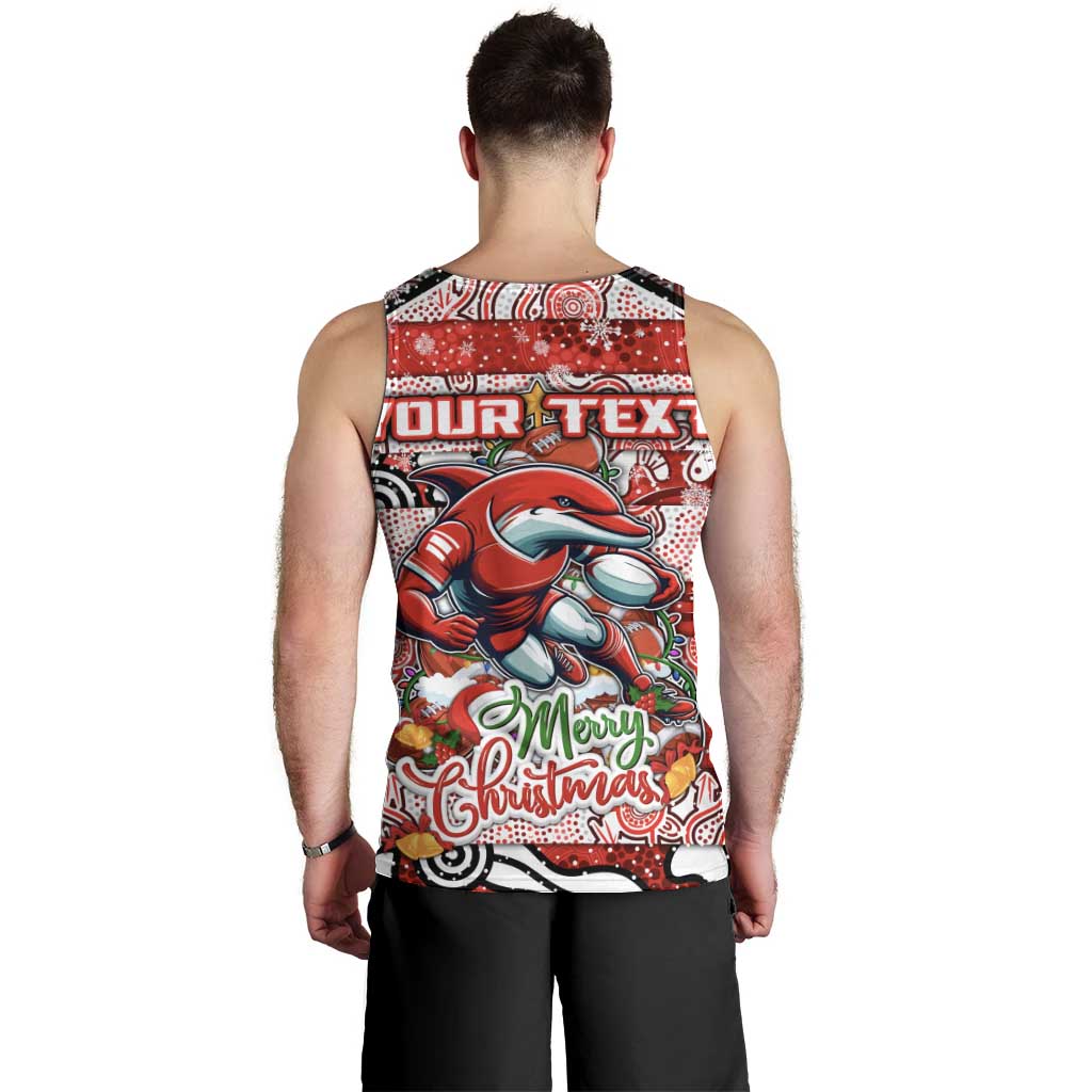 Custom Dolphins Rugby Merry Christmas Men Tank Top Indigenous Australian Art