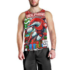 Custom Dolphins Rugby Merry Christmas Men Tank Top Indigenous Australian Art