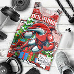 Custom Dolphins Rugby Merry Christmas Men Tank Top Indigenous Australian Art
