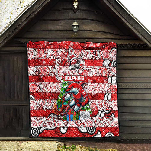 Dolphins Rugby Merry Christmas Quilt Indigenous Australian Art