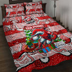Dolphins Rugby Merry Christmas Quilt Bed Set Indigenous Australian Art