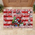 Dolphins Rugby Merry Christmas Rubber Doormat Indigenous Australian Art