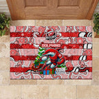 Dolphins Rugby Merry Christmas Rubber Doormat Indigenous Australian Art