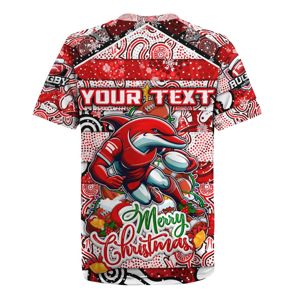 Custom Dolphins Rugby Merry Christmas Rugby Jersey Indigenous Australian Art