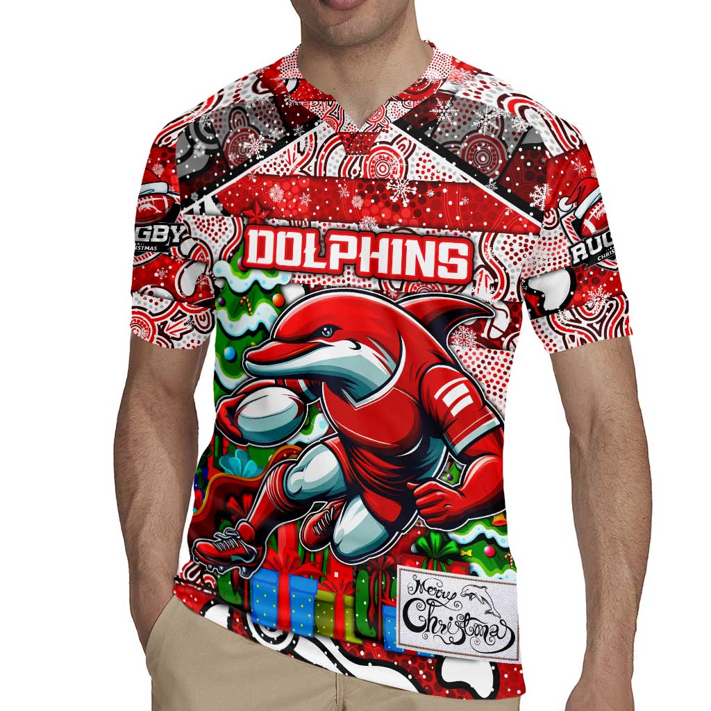 Custom Dolphins Rugby Merry Christmas Rugby Jersey Indigenous Australian Art