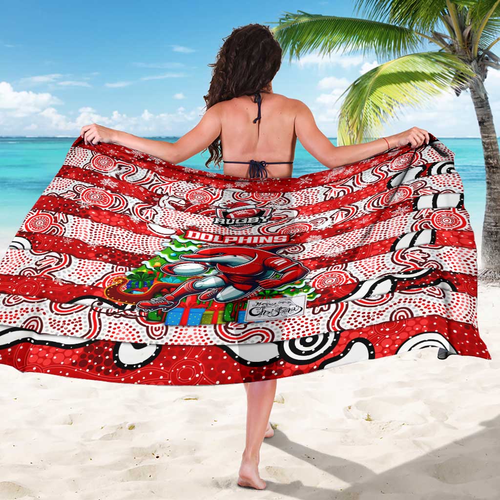 Dolphins Rugby Merry Christmas Sarong Indigenous Australian Art
