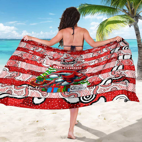 Dolphins Rugby Merry Christmas Sarong Indigenous Australian Art