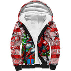 Custom Dolphins Rugby Merry Christmas Sherpa Hoodie Indigenous Australian Art