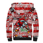 Custom Dolphins Rugby Merry Christmas Sherpa Hoodie Indigenous Australian Art