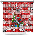 Dolphins Rugby Merry Christmas Shower Curtain Indigenous Australian Art