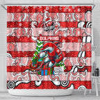 Dolphins Rugby Merry Christmas Shower Curtain Indigenous Australian Art
