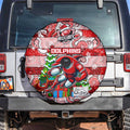 Dolphins Rugby Merry Christmas Spare Tire Cover Indigenous Australian Art