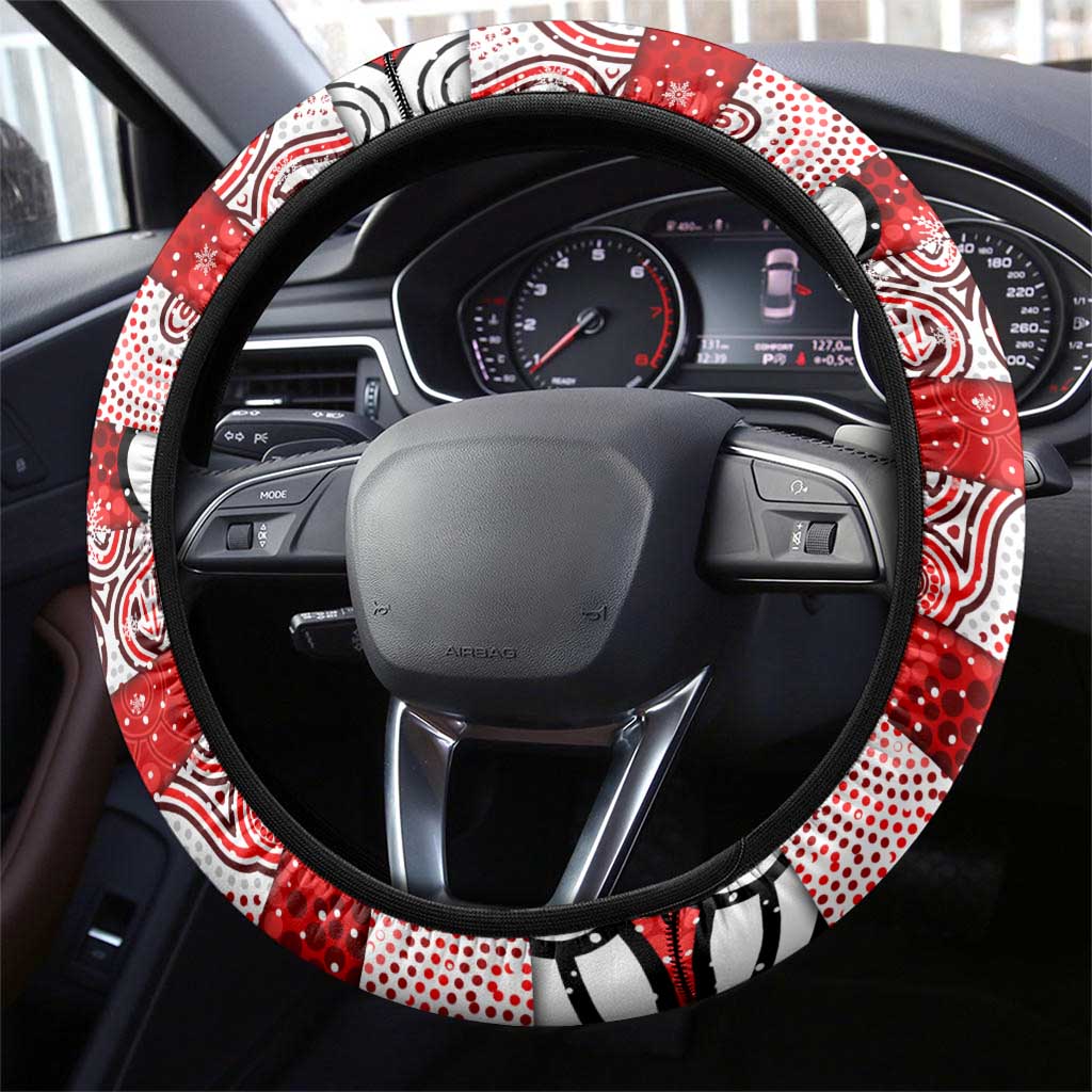 Dolphins Rugby Merry Christmas Steering Wheel Cover Indigenous Australian Art