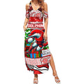 Custom Dolphins Rugby Merry Christmas Summer Maxi Dress Indigenous Australian Art