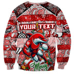 Custom Dolphins Rugby Merry Christmas Sweatshirt Indigenous Australian Art