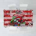 Dolphins Rugby Merry Christmas Tablecloth Indigenous Australian Art