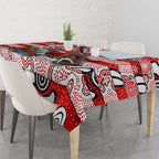 Dolphins Rugby Merry Christmas Tablecloth Indigenous Australian Art