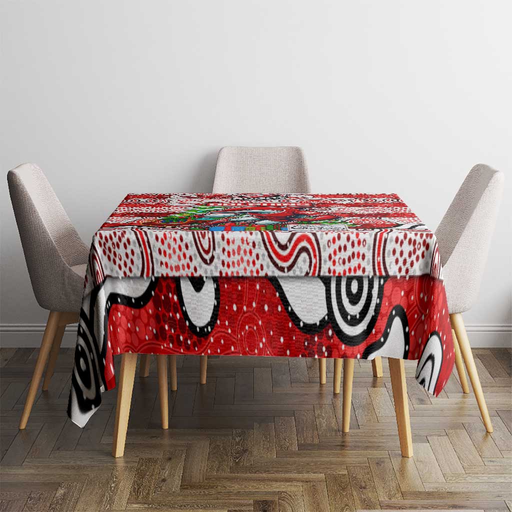 Dolphins Rugby Merry Christmas Tablecloth Indigenous Australian Art
