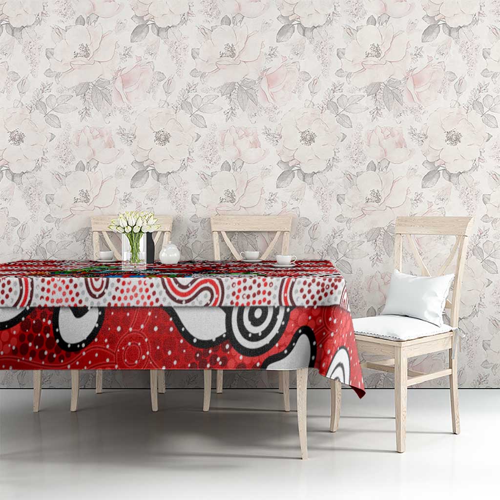 Dolphins Rugby Merry Christmas Tablecloth Indigenous Australian Art