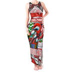 Custom Dolphins Rugby Merry Christmas Tank Maxi Dress Indigenous Australian Art