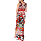 Custom Dolphins Rugby Merry Christmas Tank Maxi Dress Indigenous Australian Art