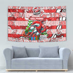 Dolphins Rugby Merry Christmas Tapestry Indigenous Australian Art