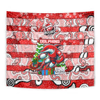 Dolphins Rugby Merry Christmas Tapestry Indigenous Australian Art