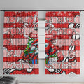 Dolphins Rugby Merry Christmas Window Curtain Indigenous Australian Art