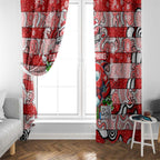 Dolphins Rugby Merry Christmas Window Curtain Indigenous Australian Art