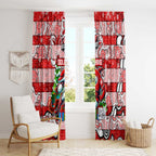 Dolphins Rugby Merry Christmas Window Curtain Indigenous Australian Art