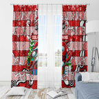 Dolphins Rugby Merry Christmas Window Curtain Indigenous Australian Art
