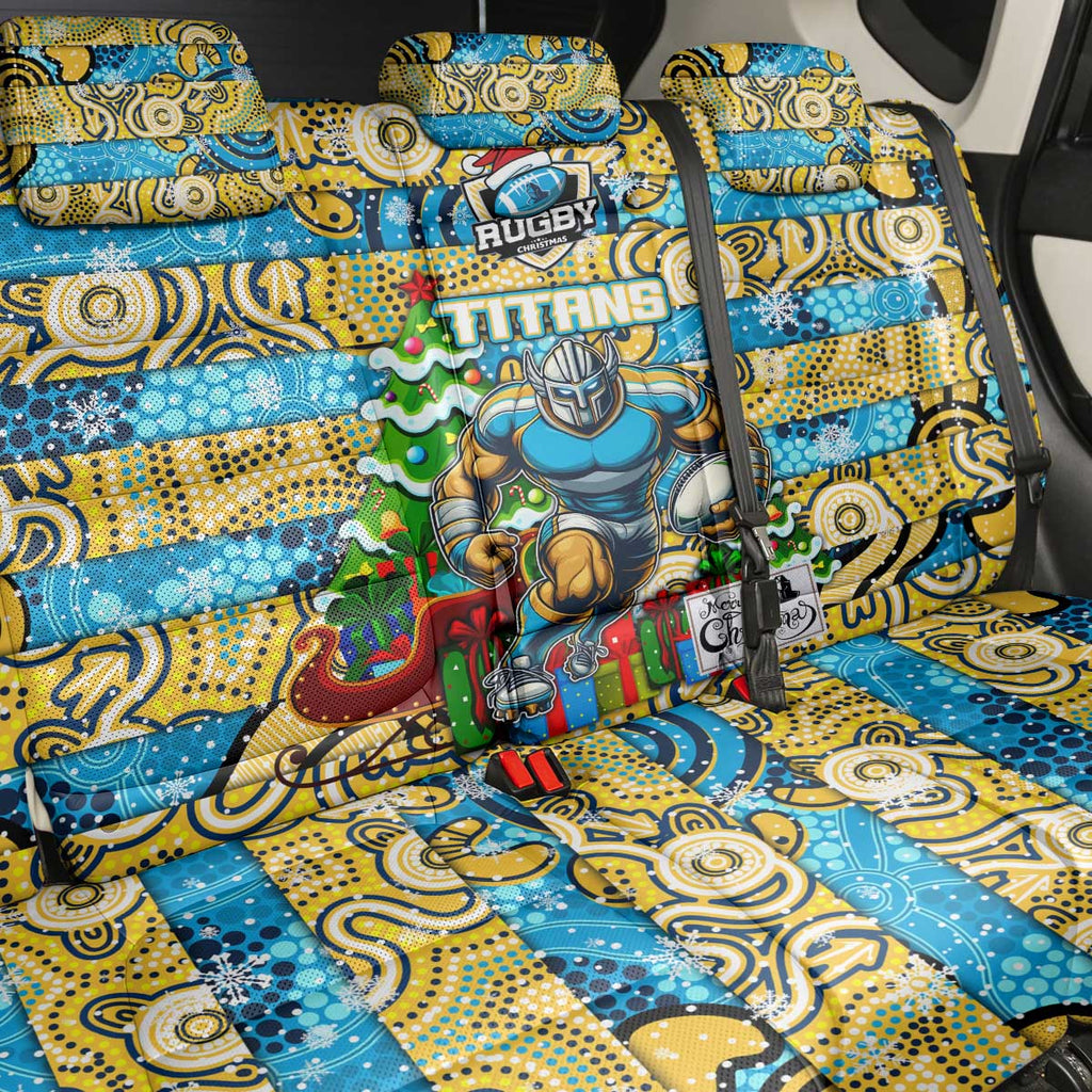 Titans Rugby Merry Christmas Back Car Seat Cover Indigenous Australian Art