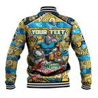Custom Titans Rugby Merry Christmas Baseball Jacket Indigenous Australian Art