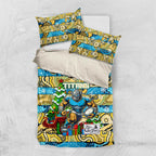 Titans Rugby Merry Christmas Bedding Set Indigenous Australian Art