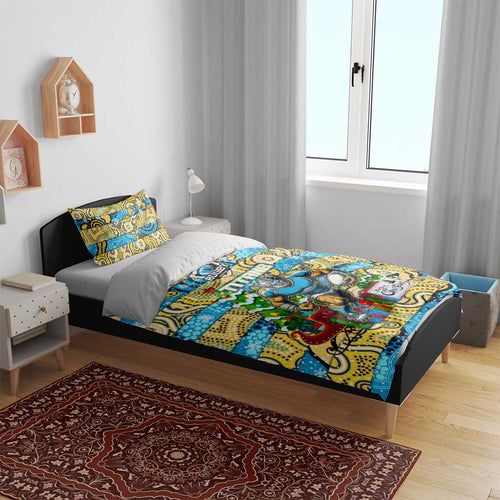 Titans Rugby Merry Christmas Bedding Set Indigenous Australian Art