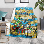 Titans Rugby Merry Christmas Blanket Indigenous Australian Art