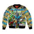 Custom Titans Rugby Merry Christmas Bomber Jacket Indigenous Australian Art