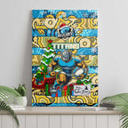 Titans Rugby Merry Christmas Canvas Wall Art Indigenous Australian Art