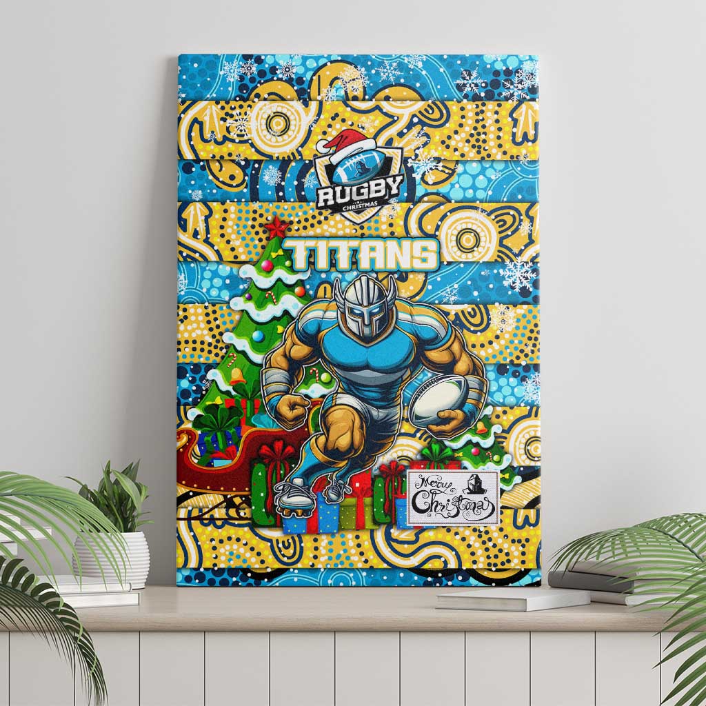 Titans Rugby Merry Christmas Canvas Wall Art Indigenous Australian Art