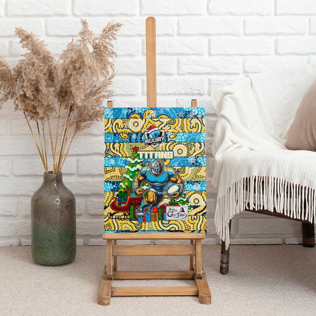Titans Rugby Merry Christmas Canvas Wall Art Indigenous Australian Art