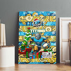 Titans Rugby Merry Christmas Canvas Wall Art Indigenous Australian Art