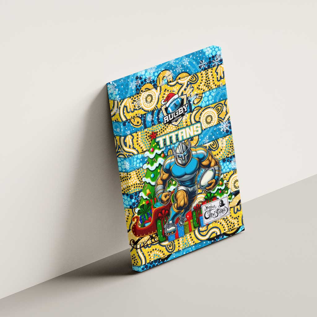 Titans Rugby Merry Christmas Canvas Wall Art Indigenous Australian Art