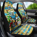 Titans Rugby Merry Christmas Car Seat Cover Indigenous Australian Art