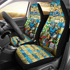 Titans Rugby Merry Christmas Car Seat Cover Indigenous Australian Art