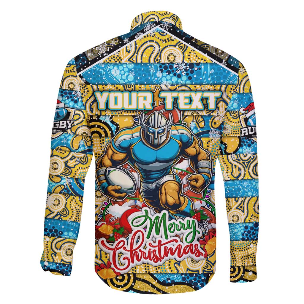 Custom Titans Rugby Merry Christmas Family Matching Puletasi and Hawaiian Shirt Indigenous Australian Art