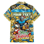 Custom Titans Rugby Merry Christmas Family Matching Summer Maxi Dress and Hawaiian Shirt Indigenous Australian Art