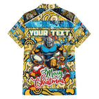 Custom Titans Rugby Merry Christmas Hawaiian Shirt Indigenous Australian Art