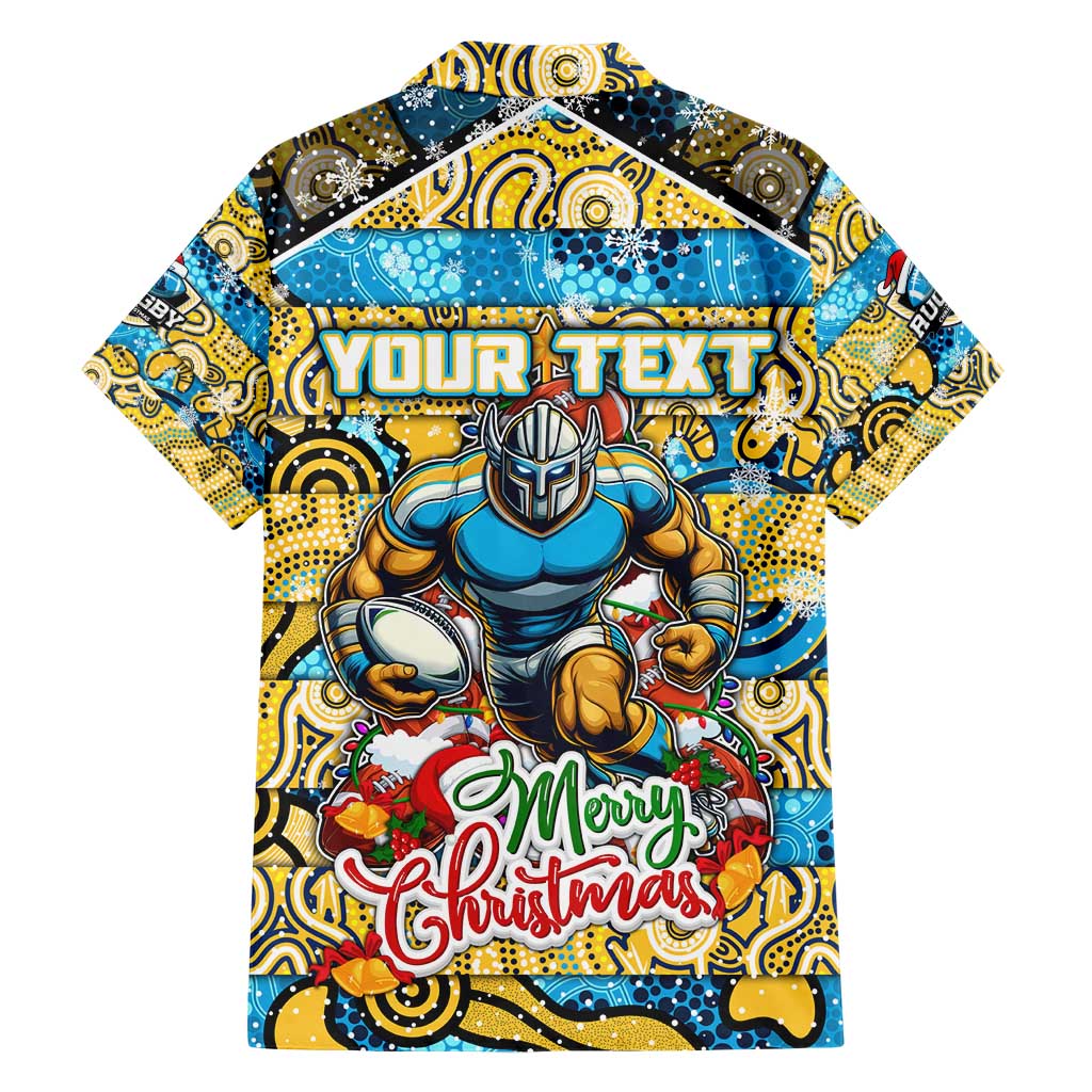 Custom Titans Rugby Merry Christmas Hawaiian Shirt Indigenous Australian Art