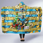 Titans Rugby Merry Christmas Hooded Blanket Indigenous Australian Art